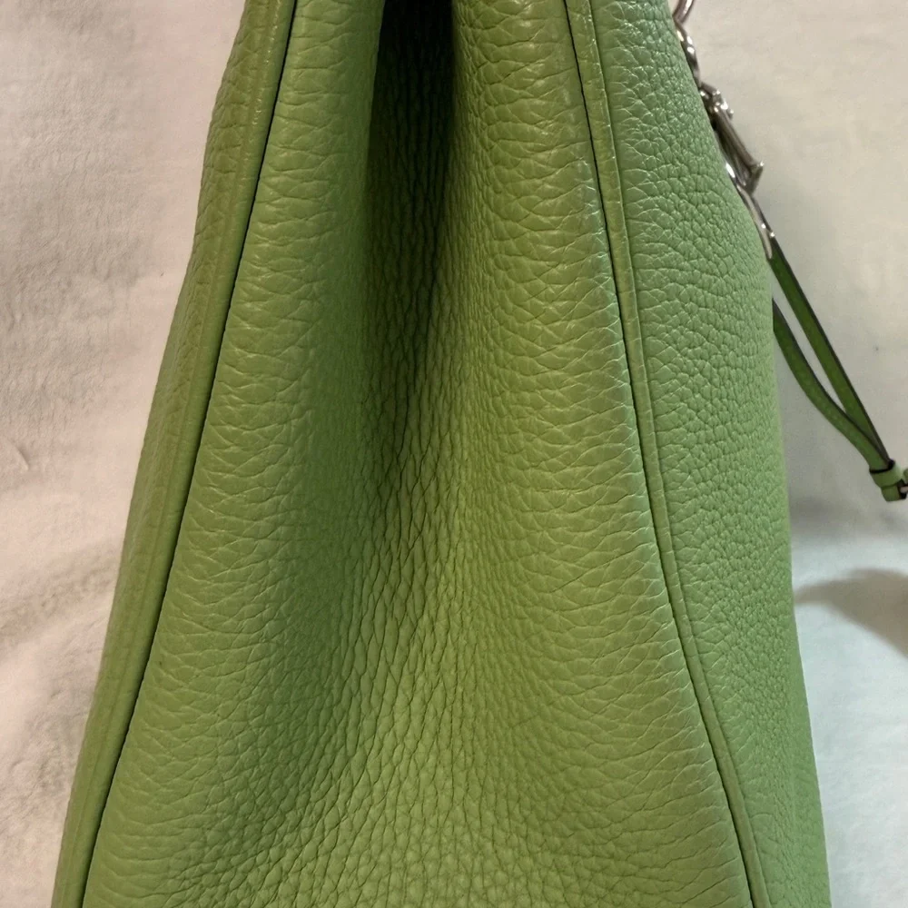 Dior Green Pebbled Leather Medium Issime Shopper Tote with Detachable Pouch - Picture 4 of 10